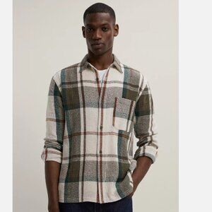 Zara Men’s Textured Plaid Long Sleeve Overshirt Size - S